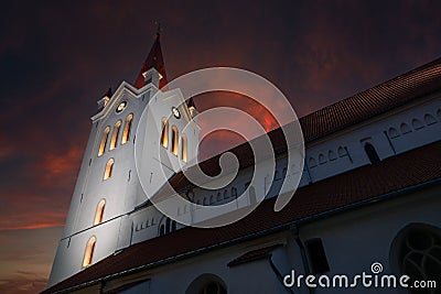 medieval St. Johnâ€™s church in city Cesis, Latvia Stock Photo